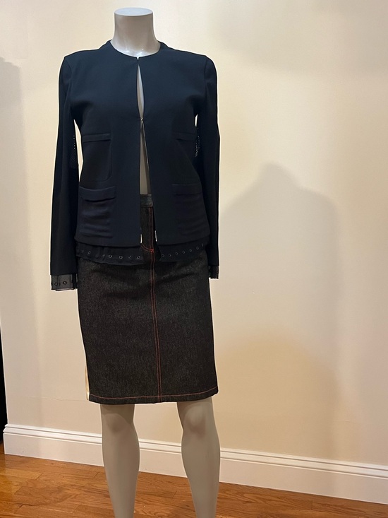 Prada Jackets & Blazers - Vintage Prada Runway Silk Jacket Eyelet Trim
